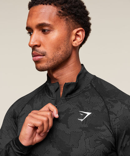 Gymshark Geo Seamless 1/4 Zip Black