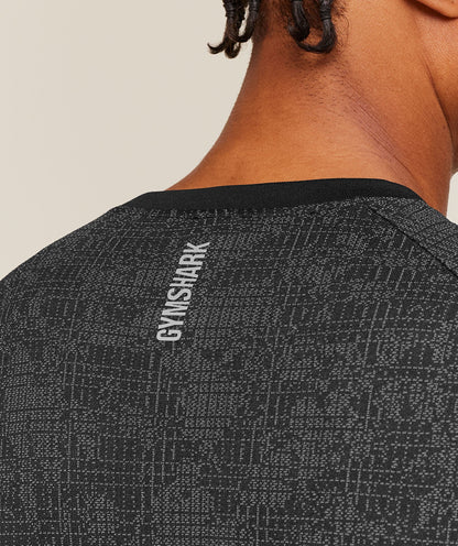 Gymshark Geo Seamless Grid T-Shirt Black