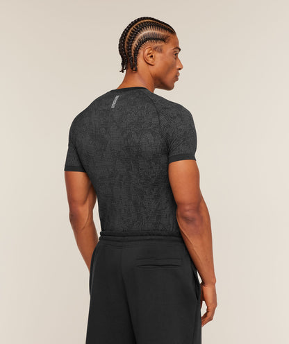 Gymshark Geo Seamless Grid T-Shirt Black
