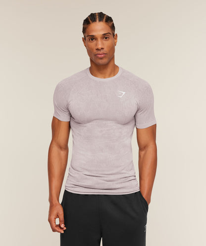 Gymshark Geo Seamless Grid T-Shirt Dawn Purple