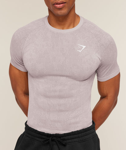 Gymshark Geo Seamless Grid T-Shirt Dawn Purple