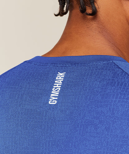 Gymshark Geo Seamless Grid T-Shirt Force Blue