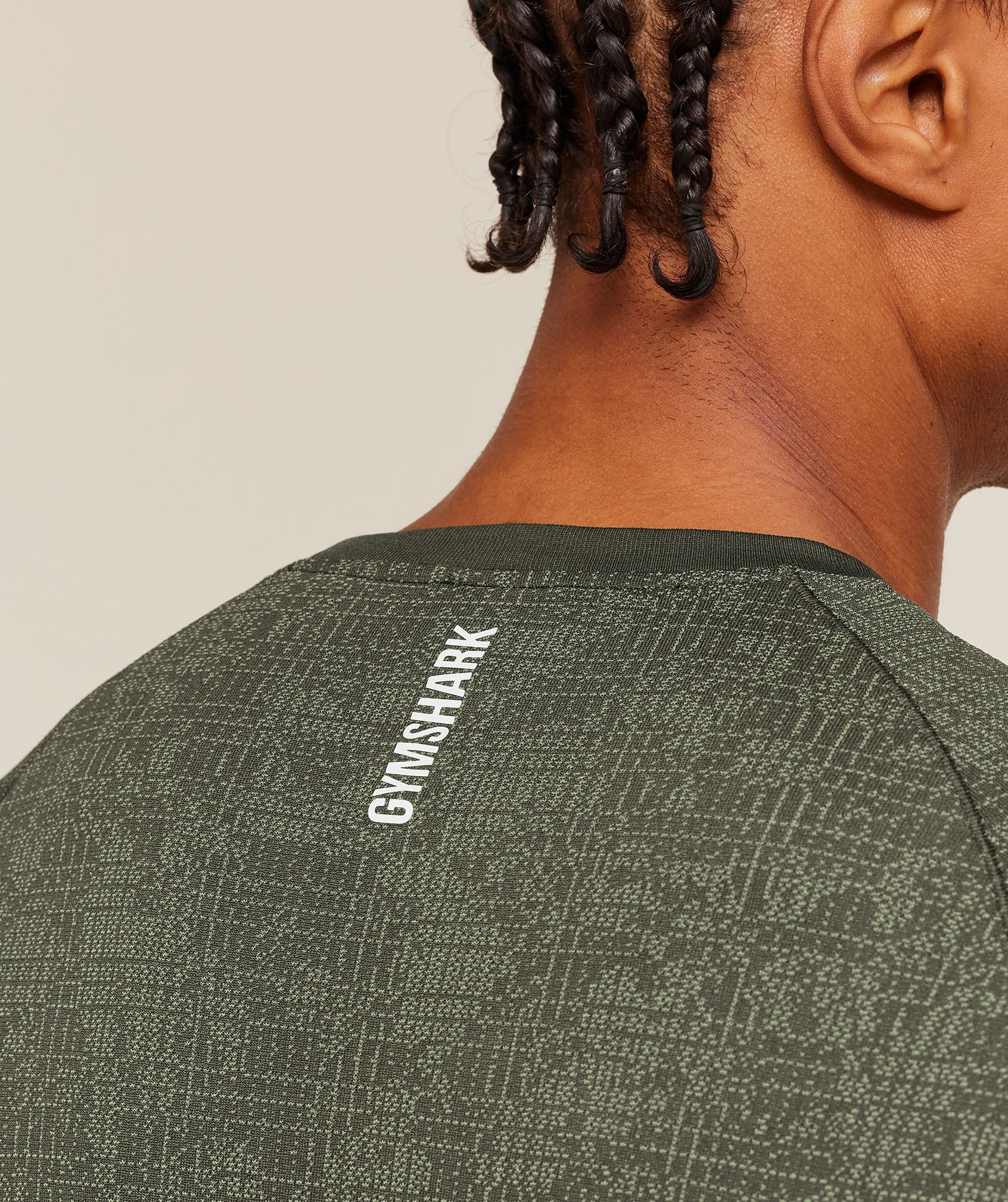Gymshark Geo Seamless Grid T-Shirt Strength Green