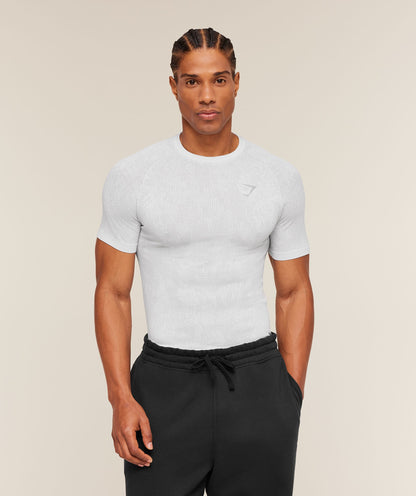 Gymshark Geo Seamless Grid T-Shirt White