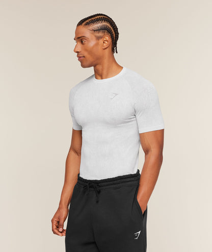 Gymshark Geo Seamless Grid T-Shirt White