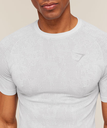 Gymshark Geo Seamless Grid T-Shirt White