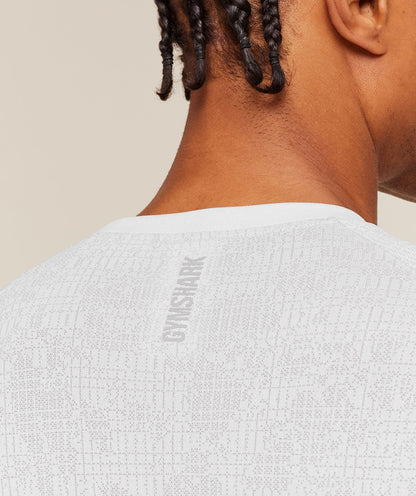 Gymshark Geo Seamless Grid T-Shirt White