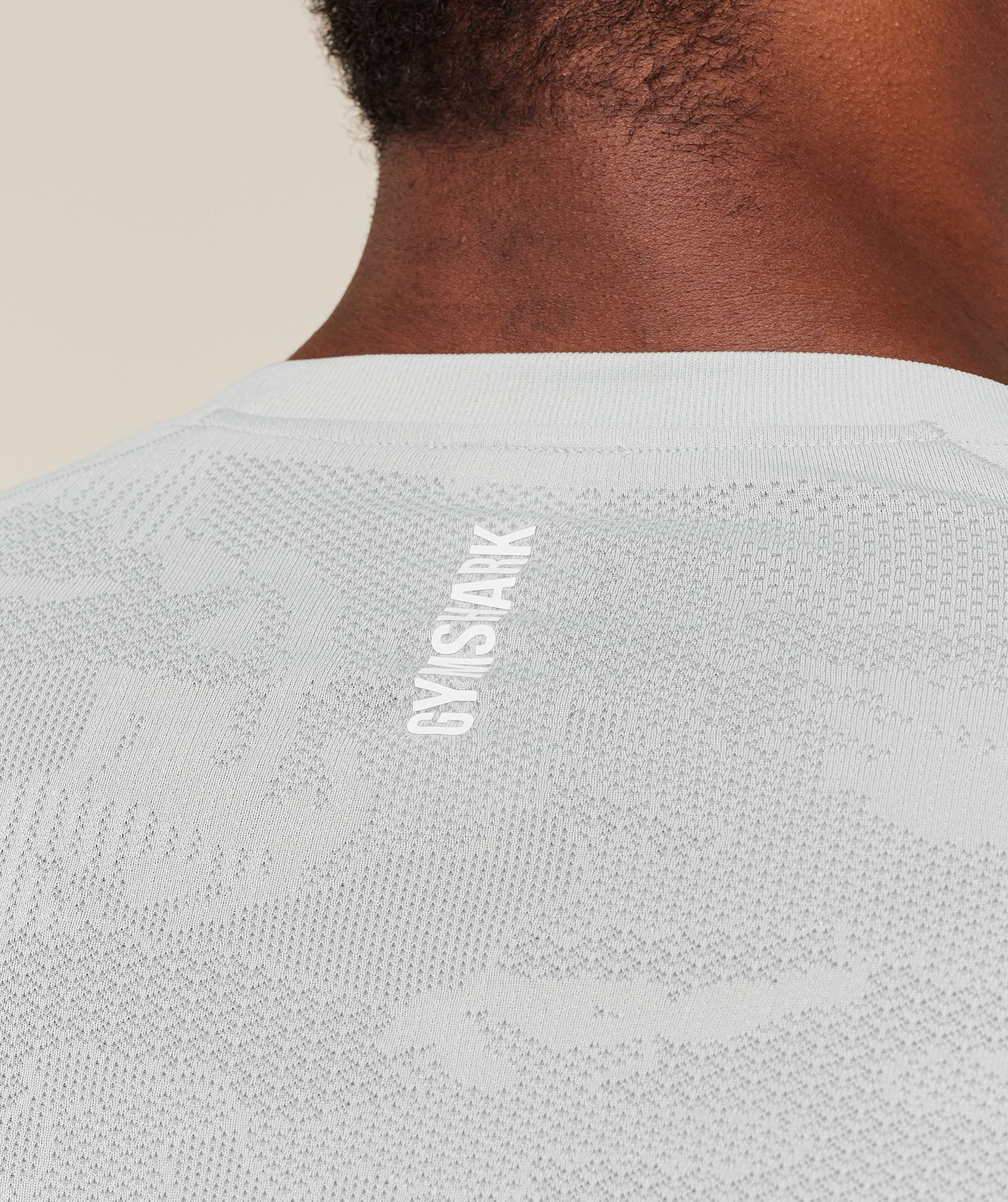 Gymshark Geo Seamless Long Sleeve T-Shirt Light Grey