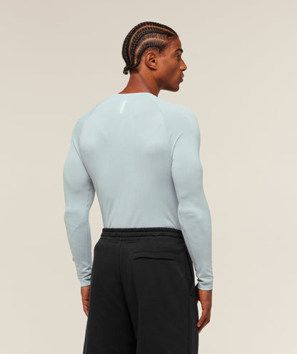 Gymshark Geo Seamless Long Sleeve T-Shirt Smoke Blue