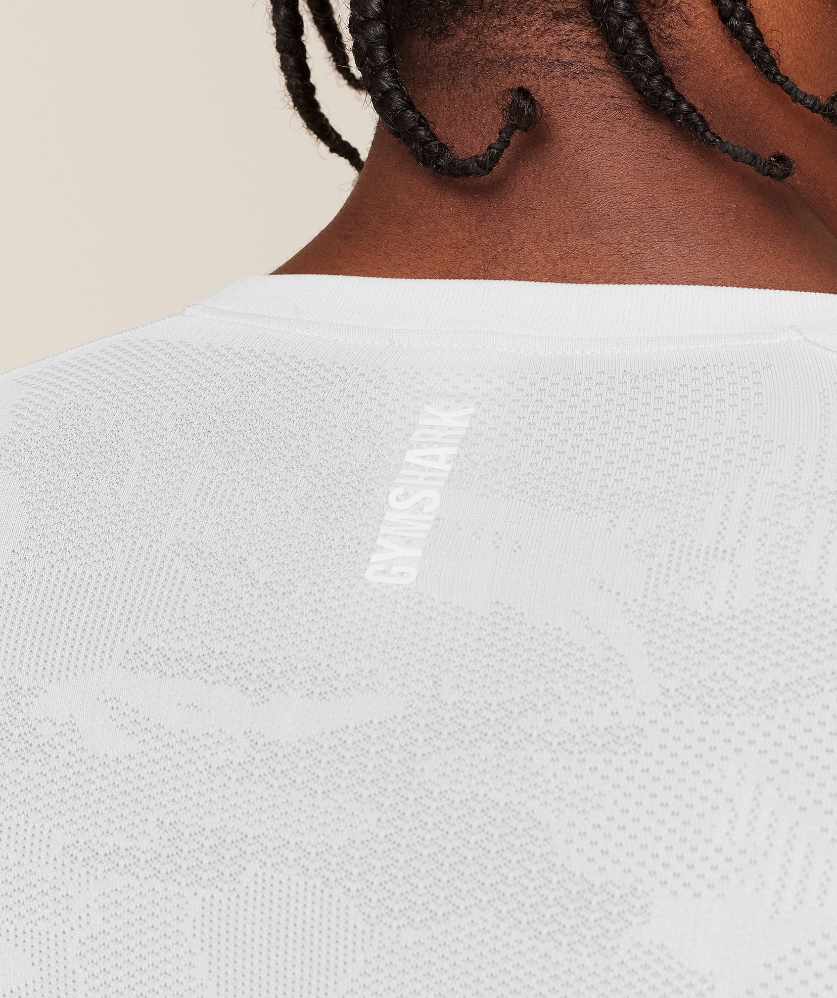 Gymshark Geo Seamless Long Sleeve T-Shirt White