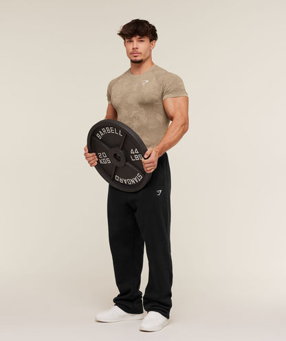 Gymshark Geo Seamless T-Shirt Cement Brown