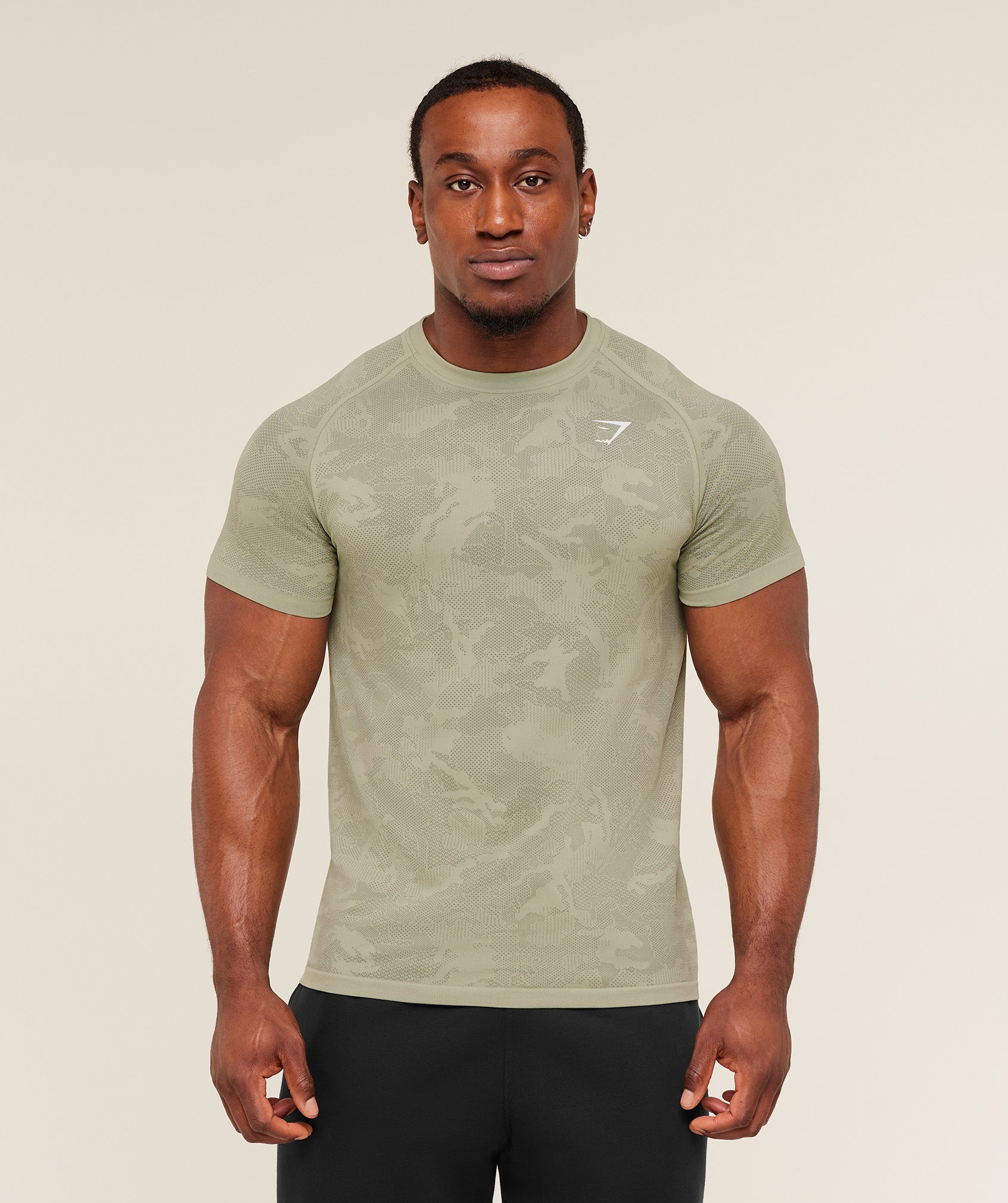 Gymshark Geo Seamless T-Shirt Haze Green