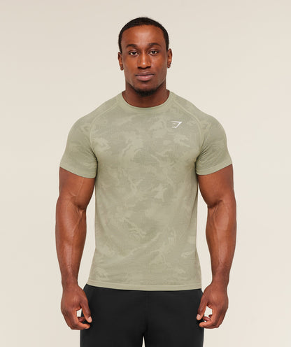 Gymshark Geo Seamless T-Shirt Haze Green