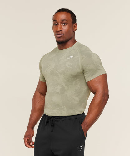 Gymshark Geo Seamless T-Shirt Haze Green
