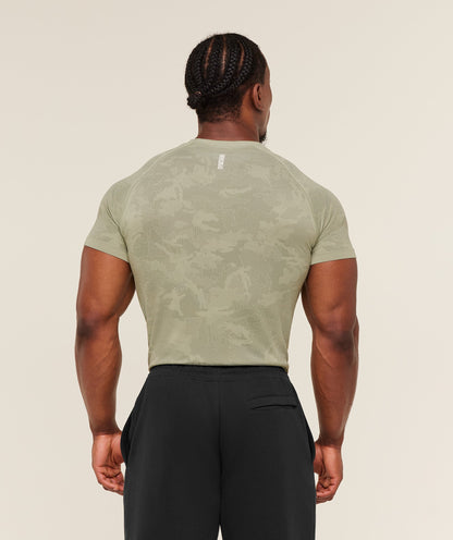 Gymshark Geo Seamless T-Shirt Haze Green