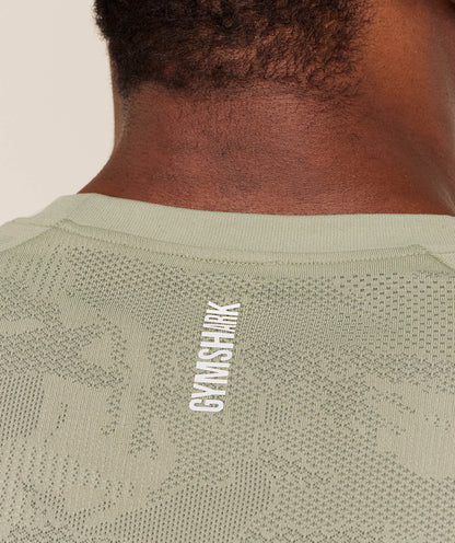 Gymshark Geo Seamless T-Shirt Haze Green