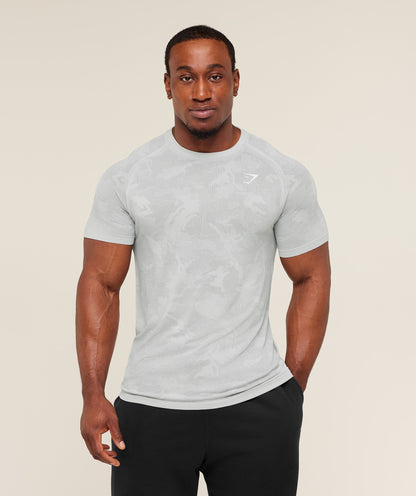 Gymshark Geo Seamless T-Shirt Light Grey