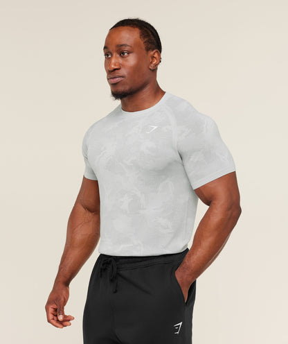 Gymshark Geo Seamless T-Shirt Light Grey