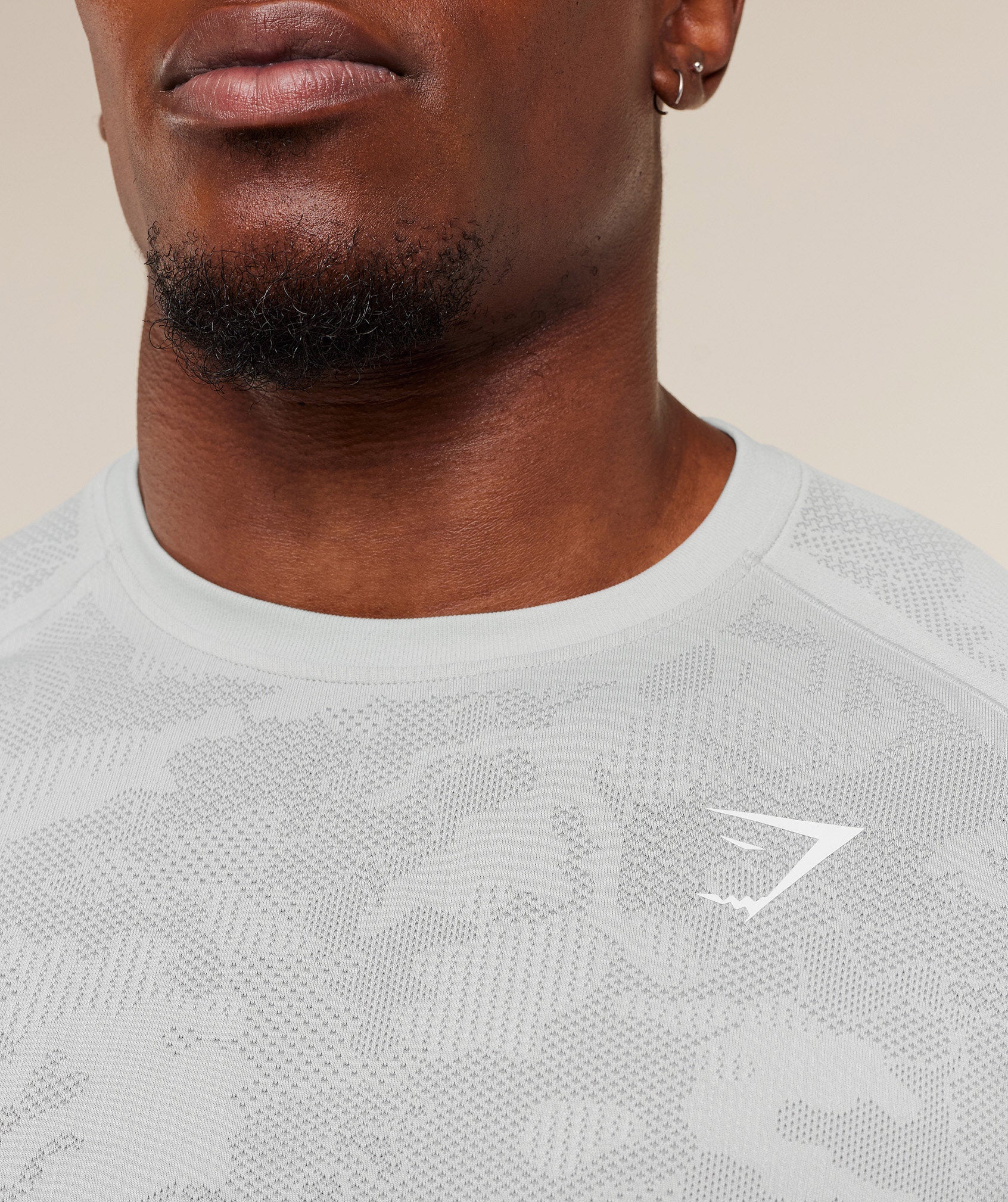 Gymshark Geo Seamless T-Shirt Light Grey