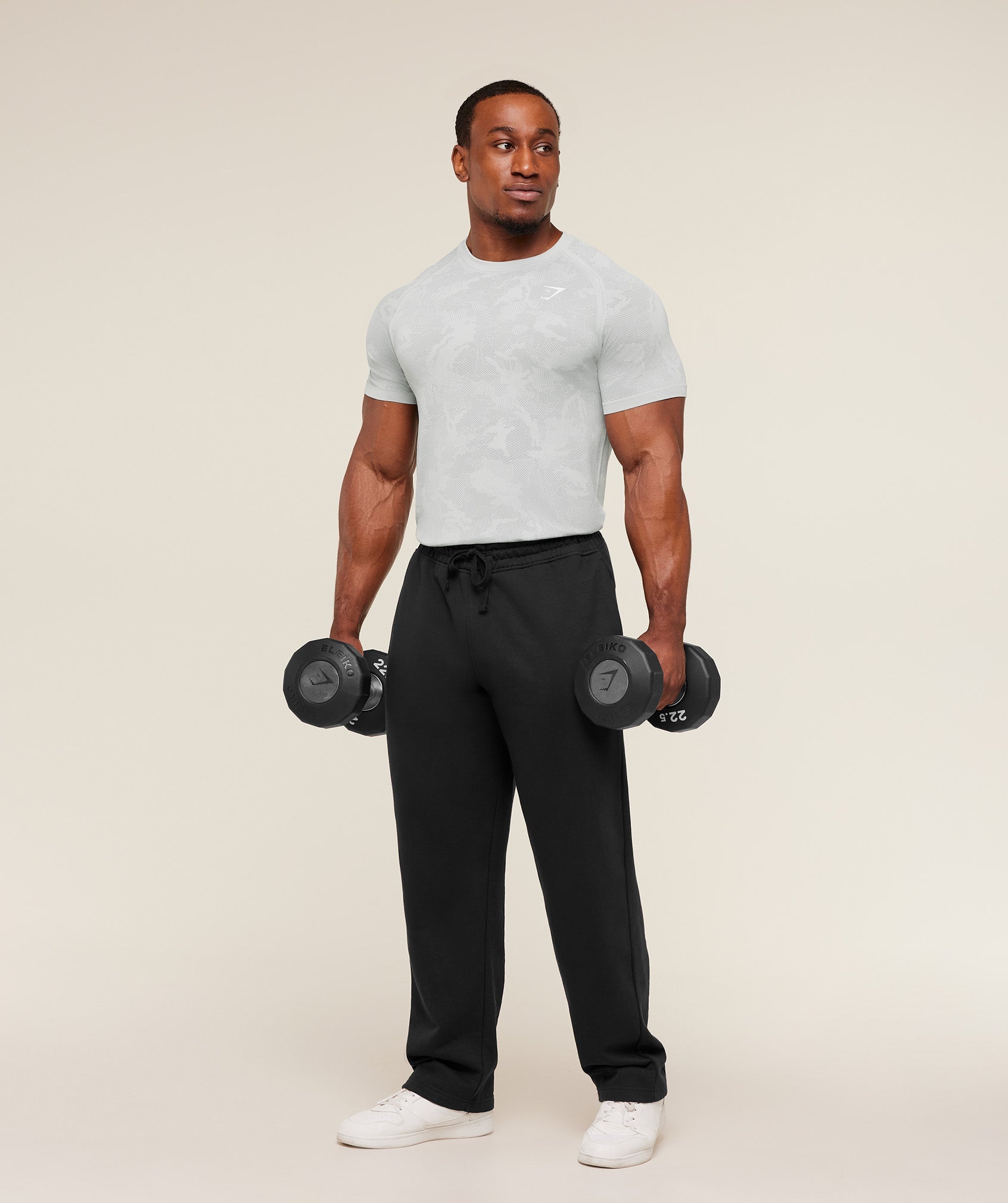 Gymshark Geo Seamless T-Shirt Light Grey