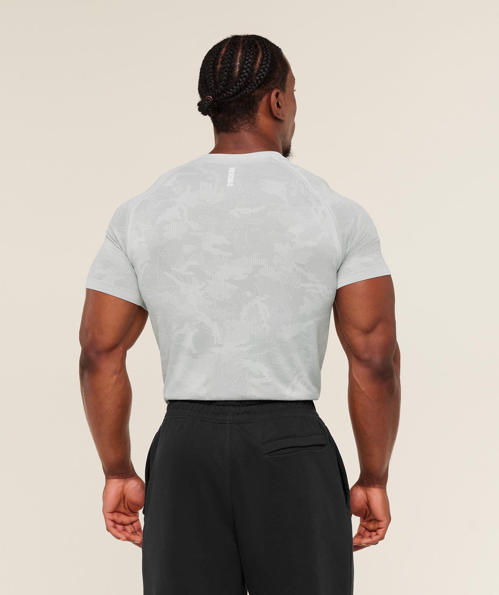 Gymshark Geo Seamless T-Shirt Light Grey