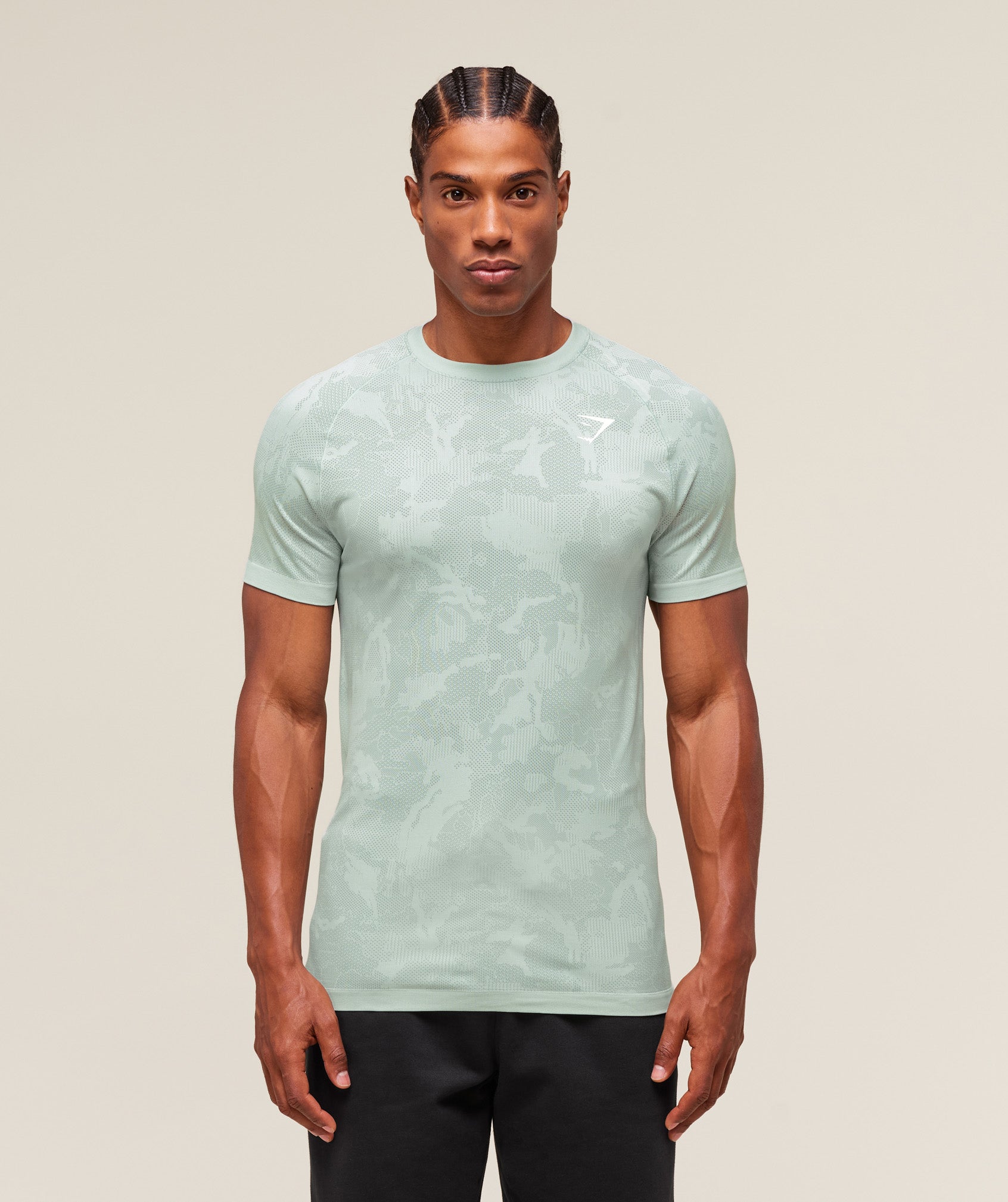 Gymshark Geo Seamless T-Shirt Morning Blue