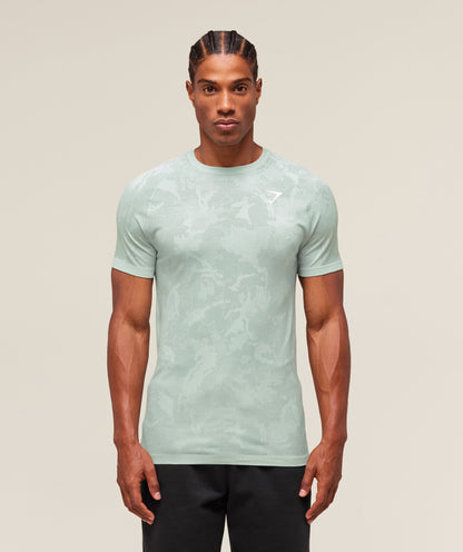 Gymshark Geo Seamless T-Shirt Morning Blue