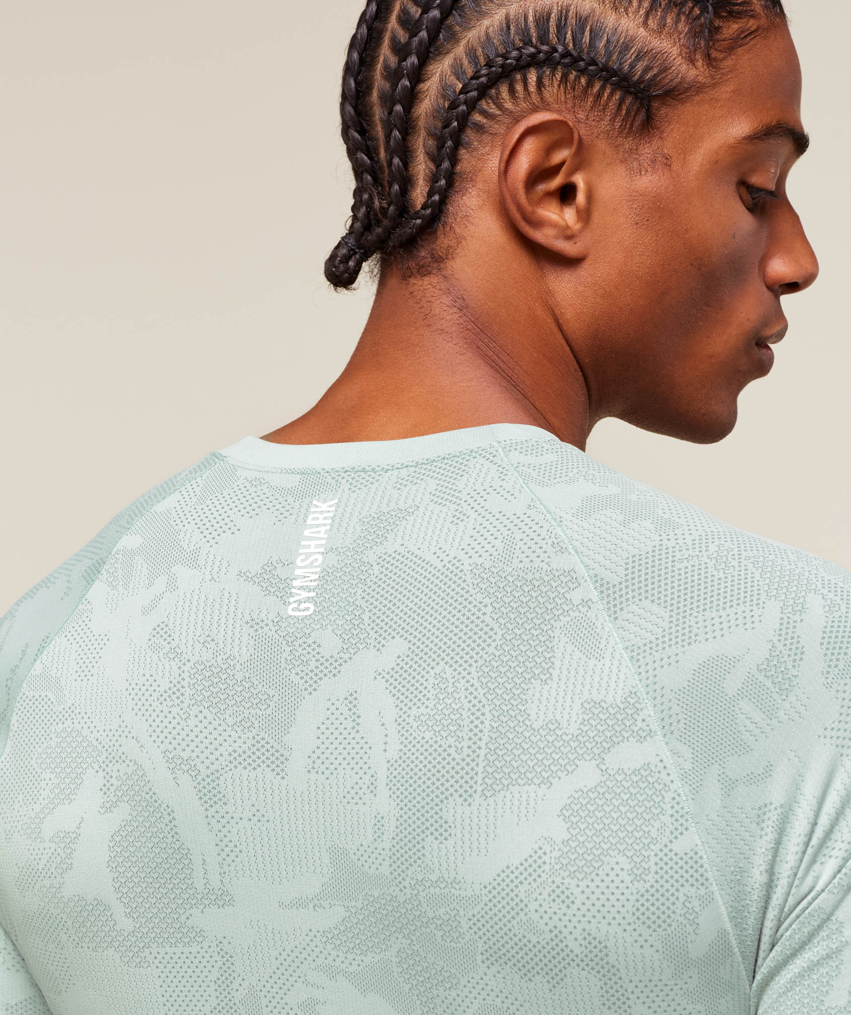 Gymshark Geo Seamless T-Shirt Morning Blue