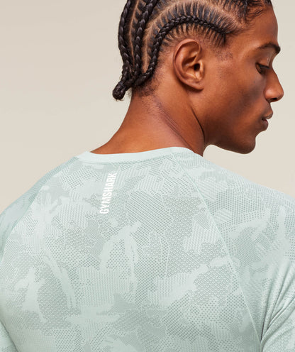 Gymshark Geo Seamless T-Shirt Morning Blue