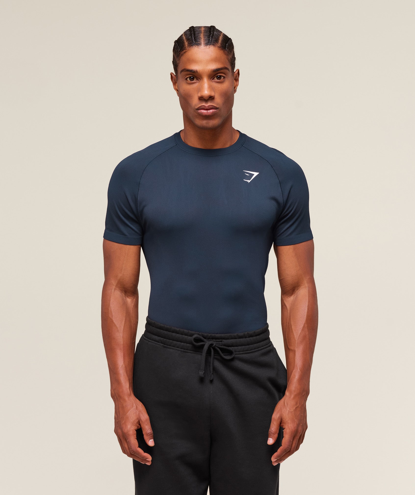 Gymshark Geo Seamless T-Shirt Navy