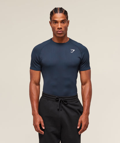 Gymshark Geo Seamless T-Shirt Navy