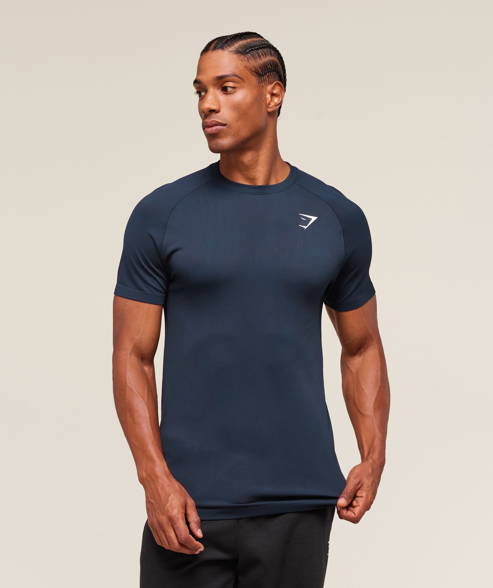 Gymshark Geo Seamless T-Shirt Navy