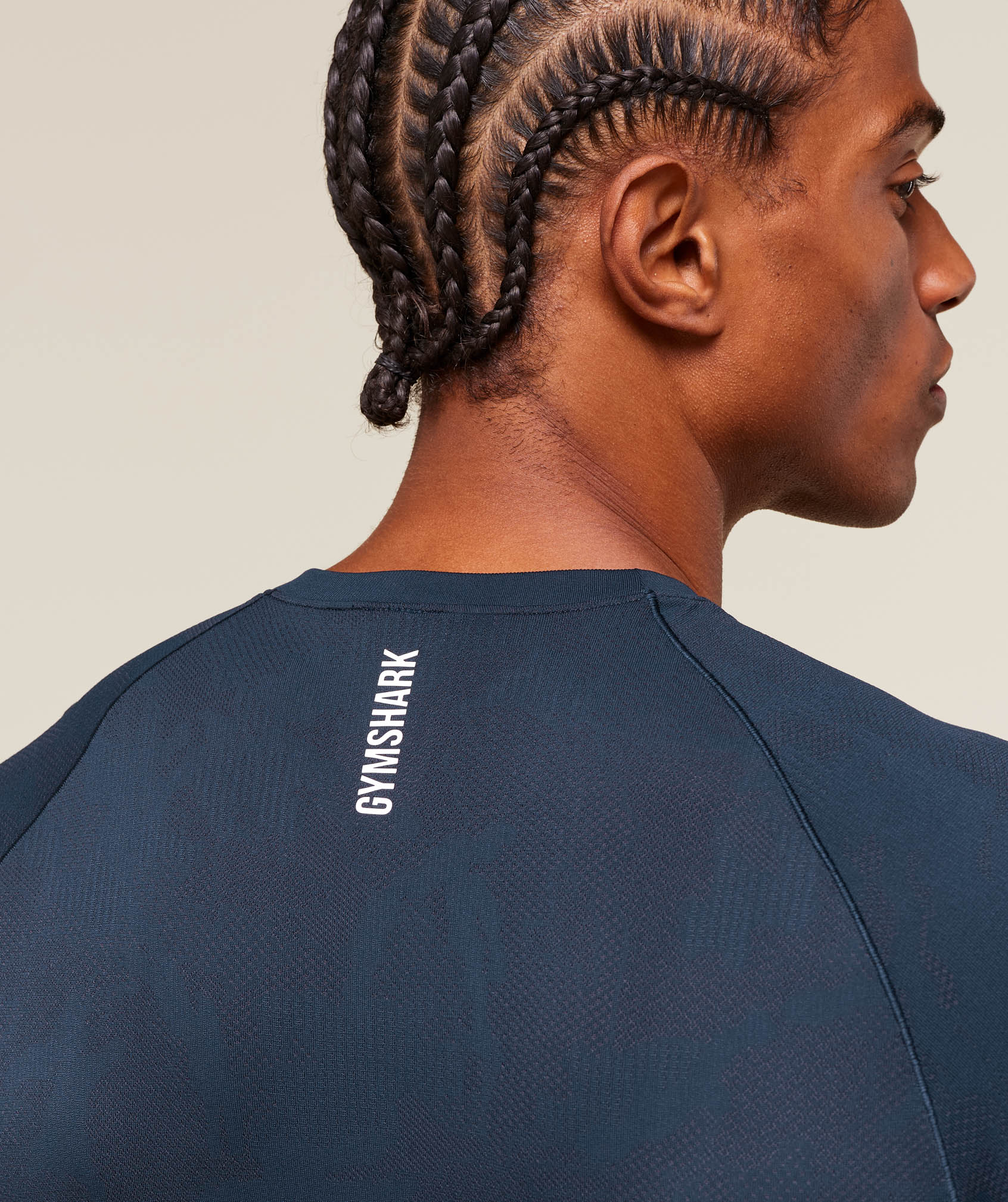 Gymshark Geo Seamless T-Shirt Navy