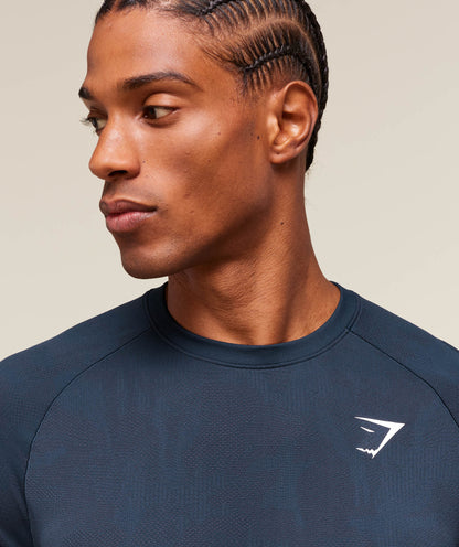 Gymshark Geo Seamless T-Shirt Navy