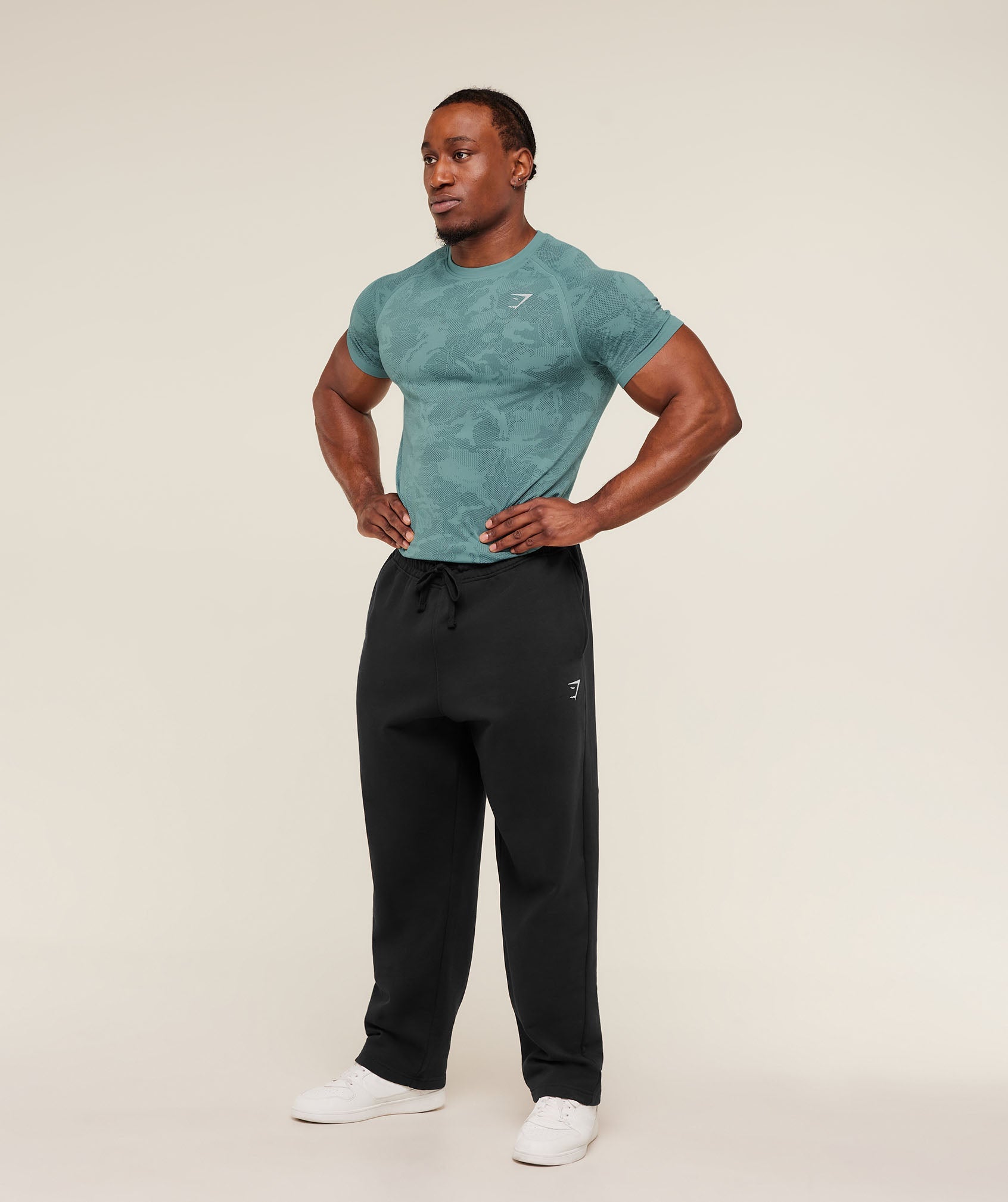 Gymshark Geo Seamless T-Shirt Storm Blue