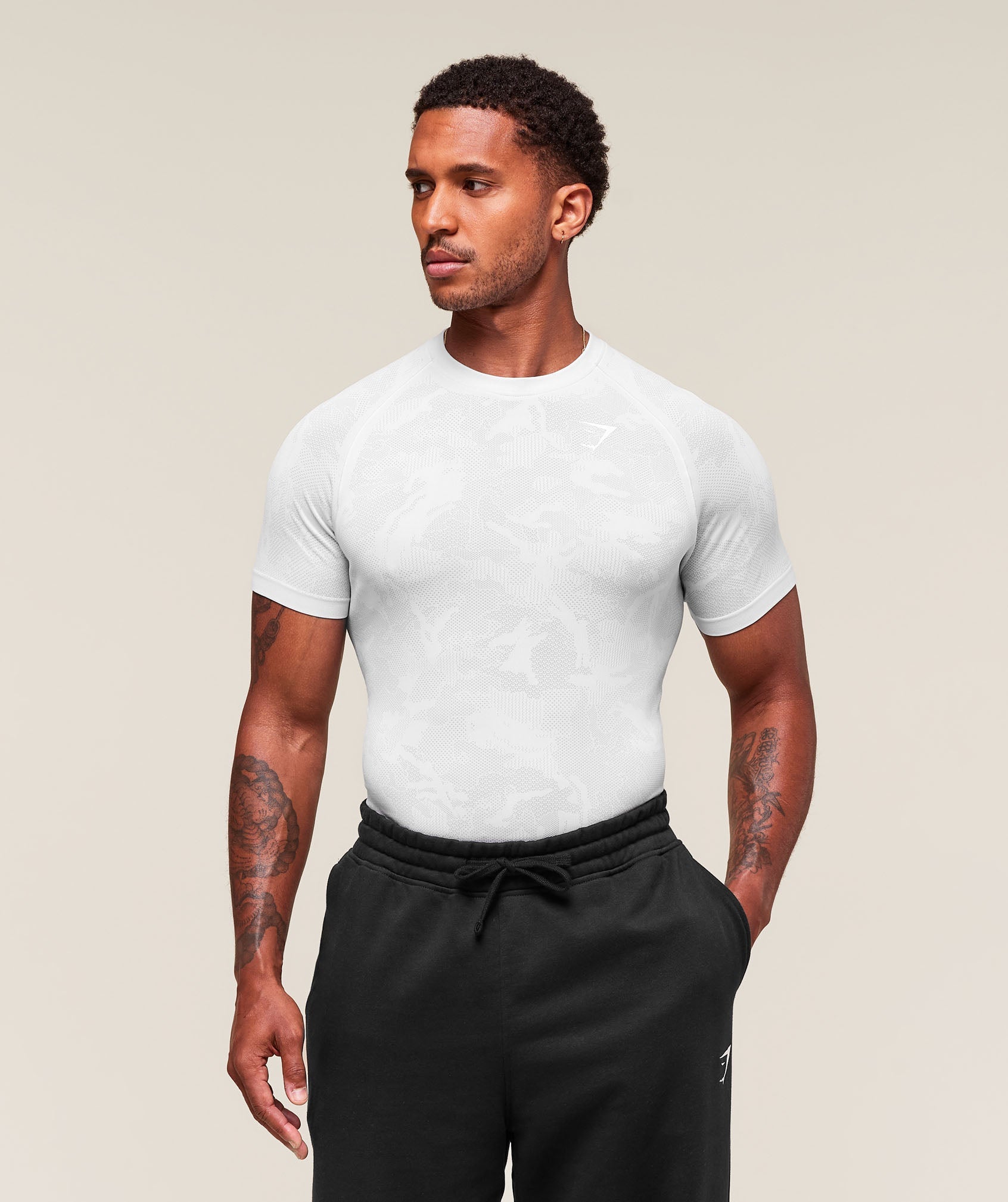 Gymshark Geo Seamless T-Shirt White