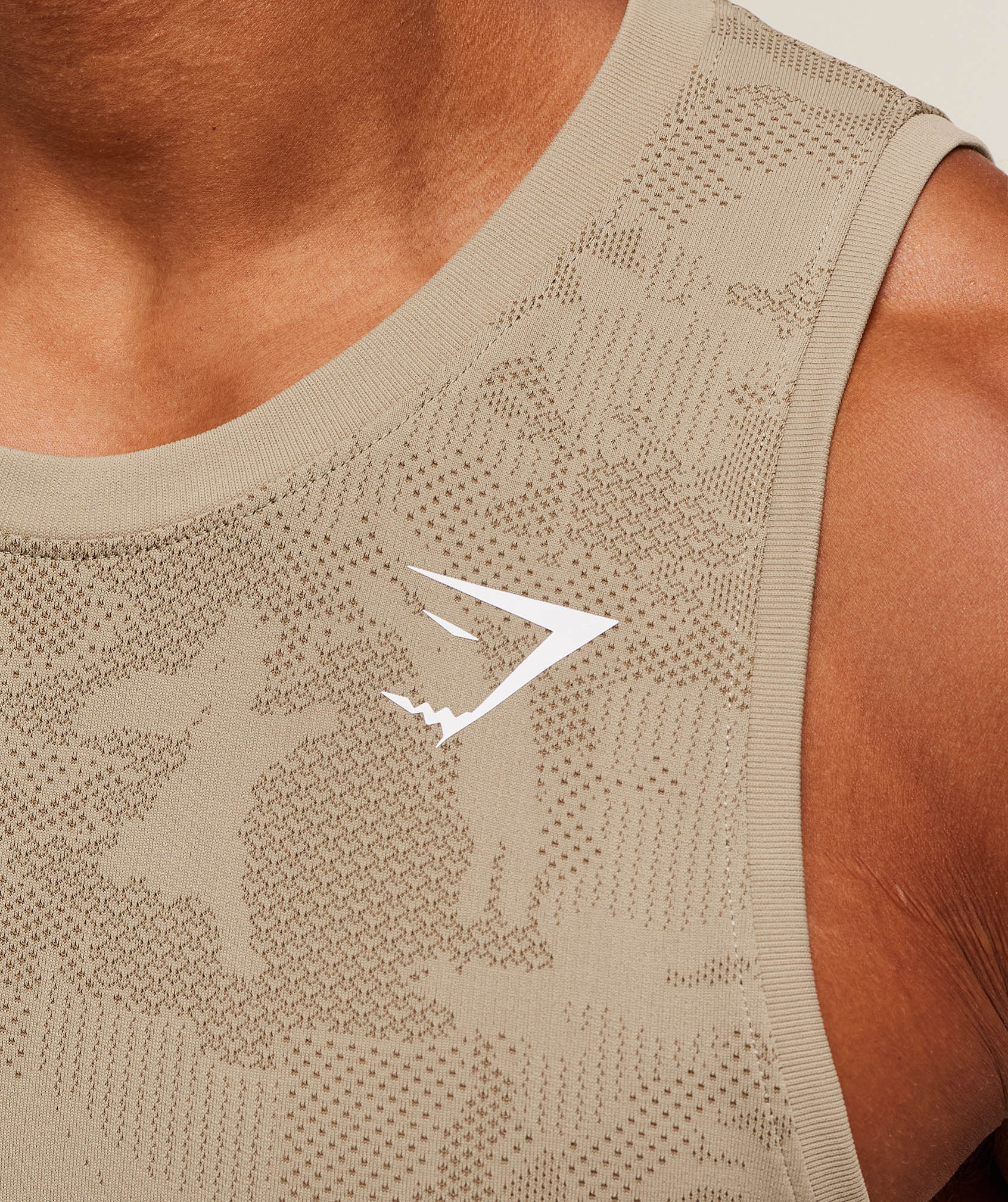 Gymshark Geo Seamless Tank Cement Brown