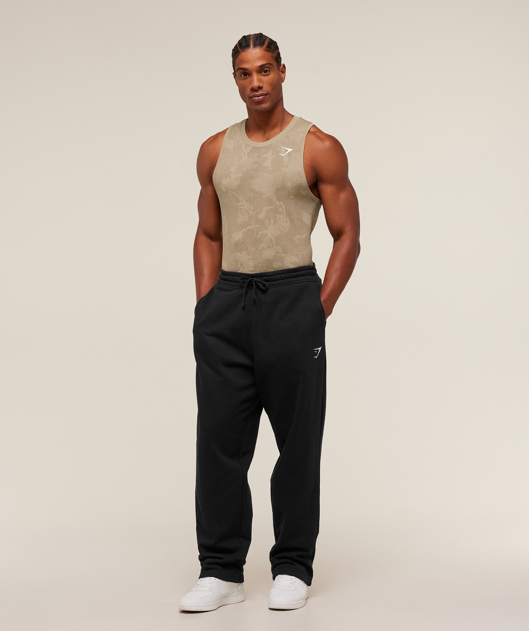 Gymshark Geo Seamless Tank Cement Brown
