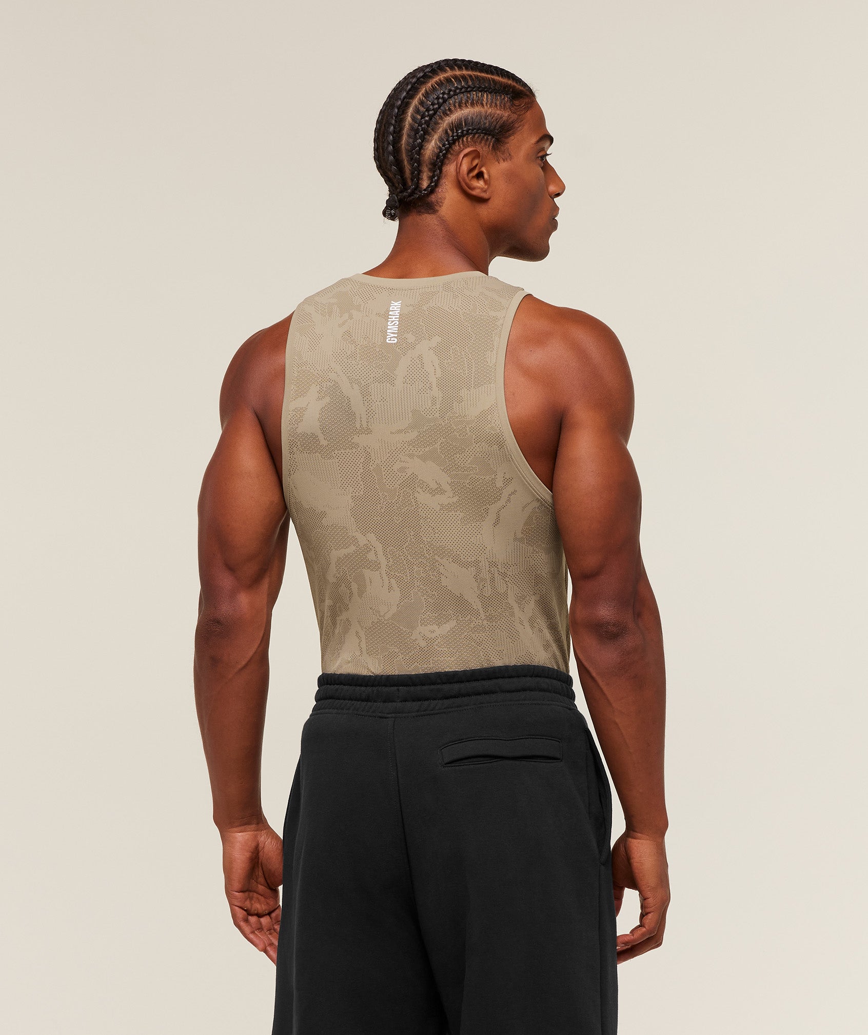 Gymshark Geo Seamless Tank Cement Brown