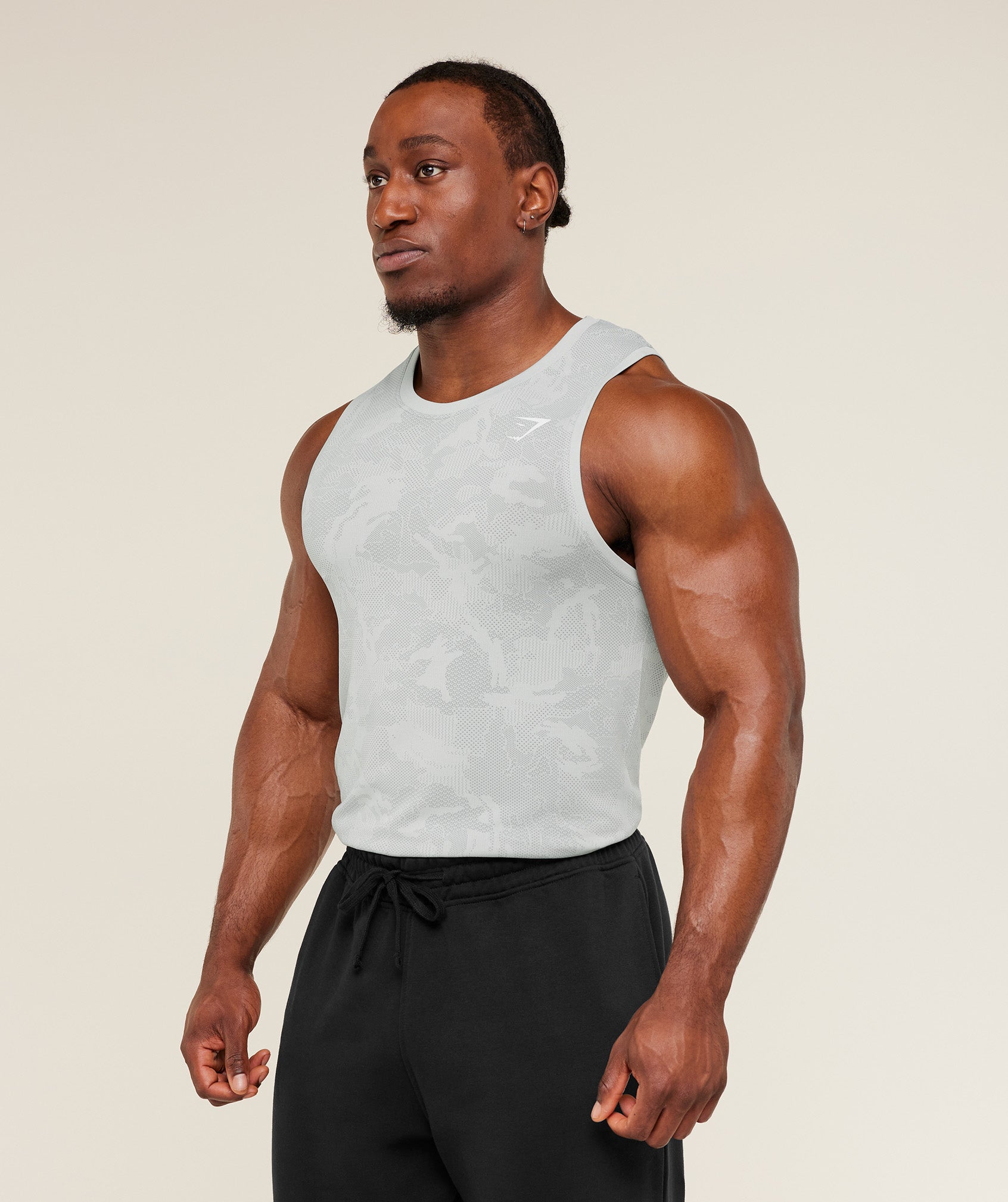 Gymshark Geo Seamless Tank Light Grey