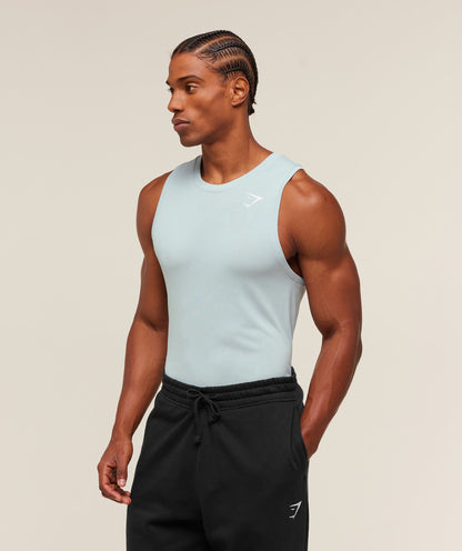 Gymshark Geo Seamless Tank Smoke Blue
