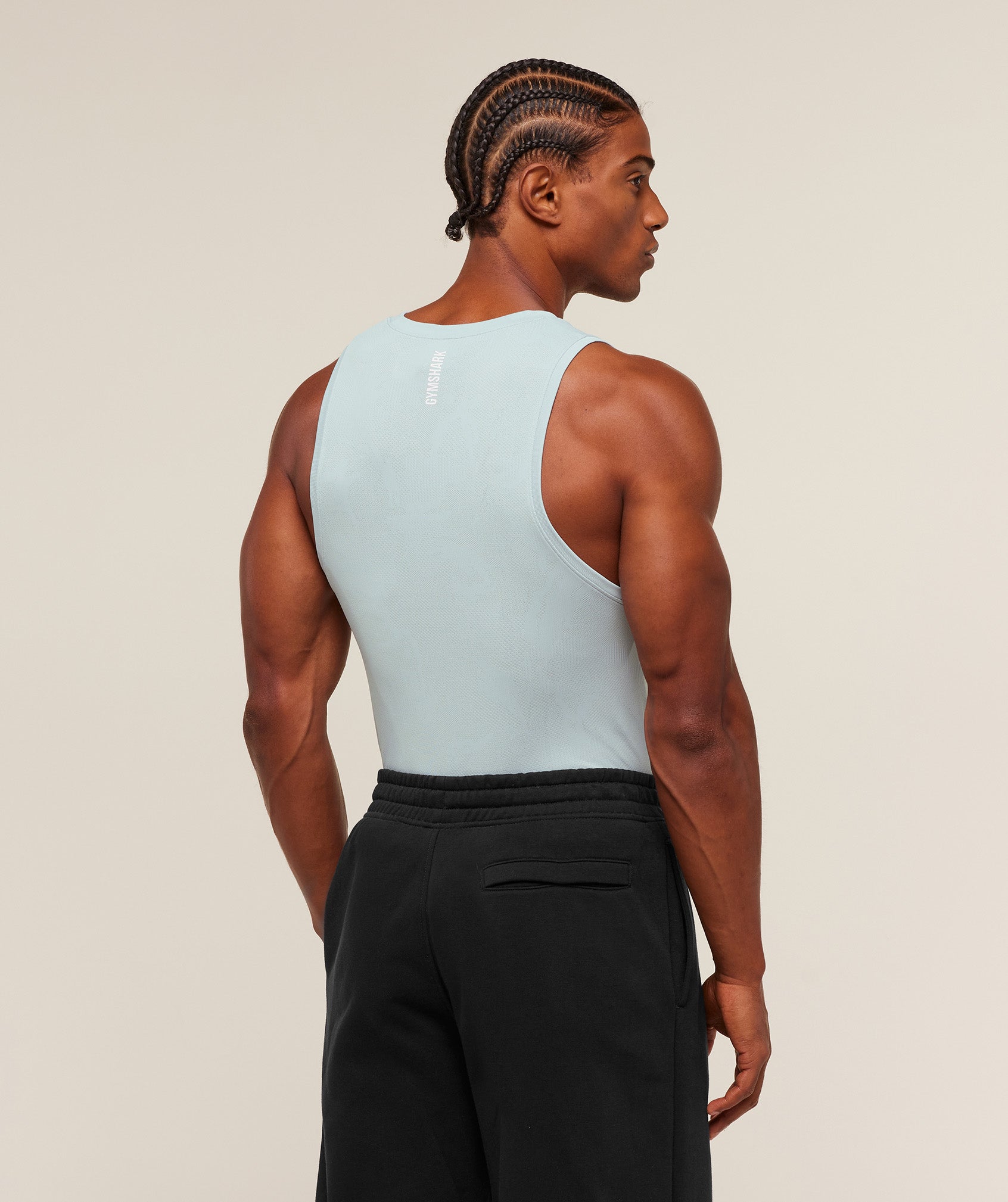 Gymshark Geo Seamless Tank Smoke Blue