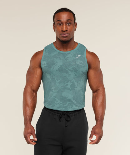 Gymshark Geo Seamless Tank Storm Blue