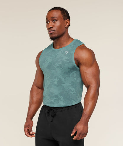 Gymshark Geo Seamless Tank Storm Blue