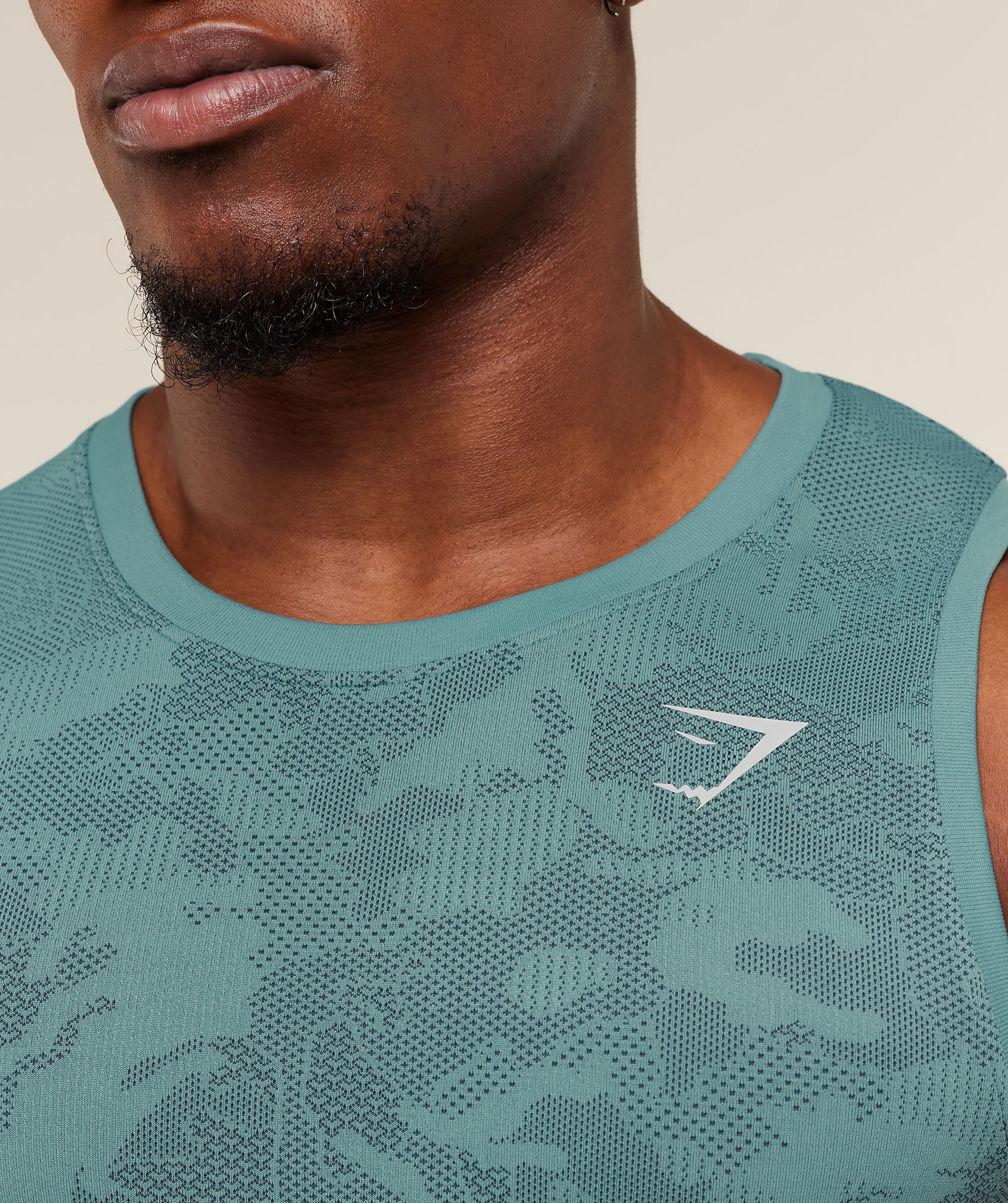 Gymshark Geo Seamless Tank Storm Blue