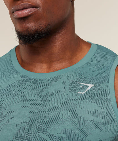 Gymshark Geo Seamless Tank Storm Blue