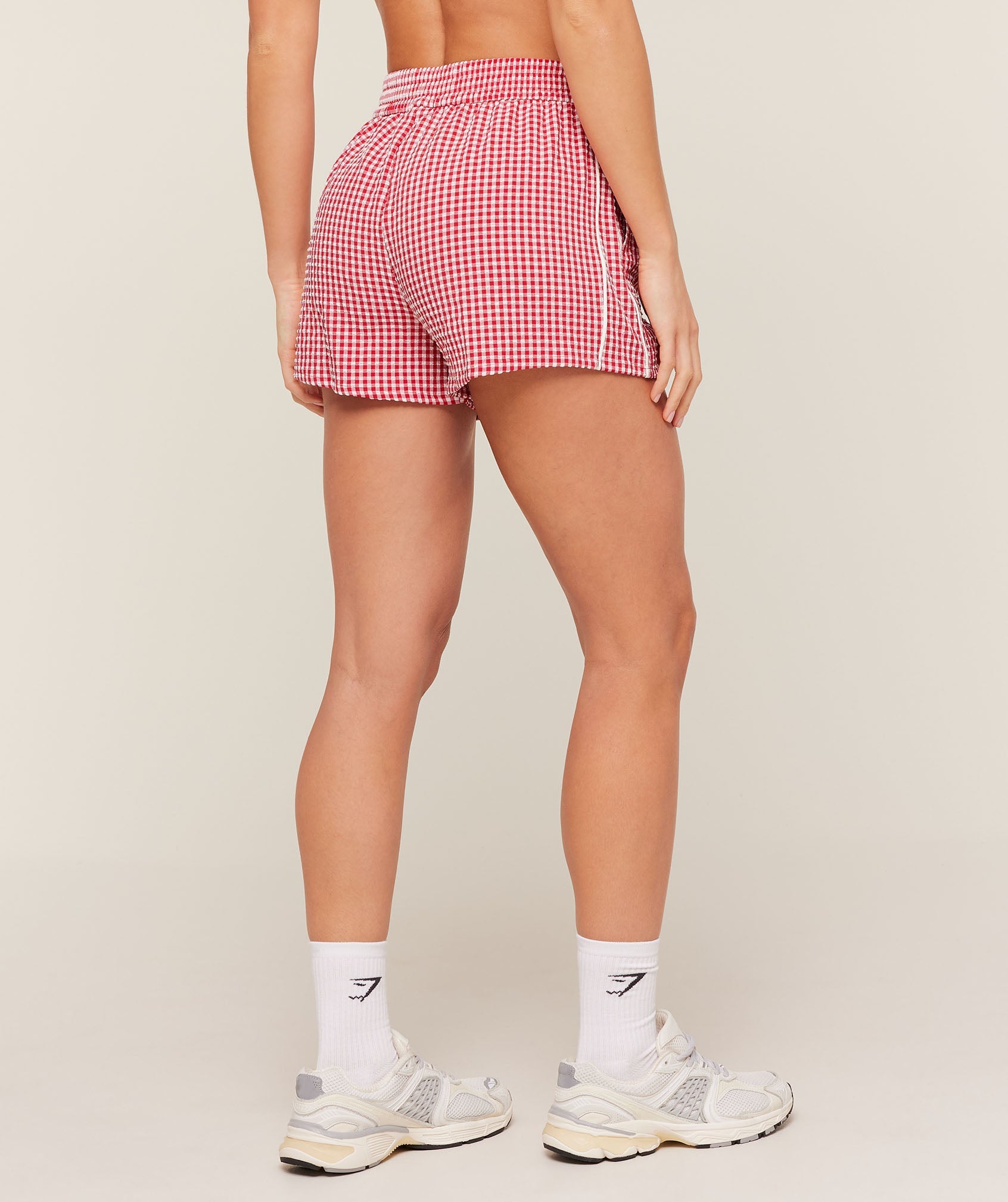 Women's Gymshark Gingham Shorts Carmine Red