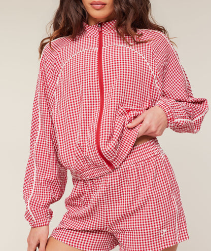 Women's Gymshark Gingham Track Jacket Carmine Red