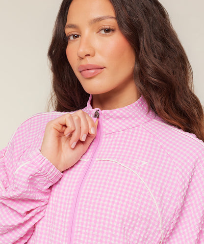 Women's Gymshark Gingham Track Jacket Focus Pink