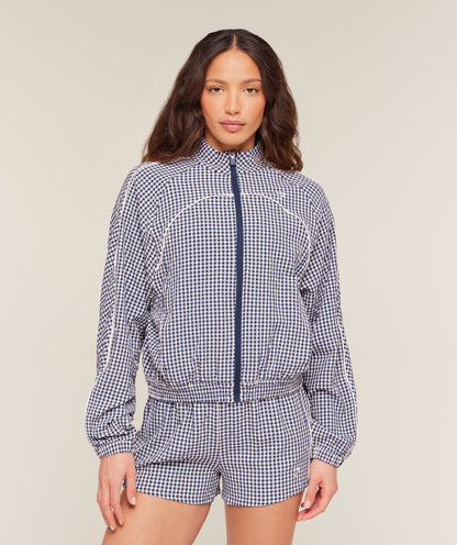 Women's Gymshark Gingham Track Jacket Indigo Purple